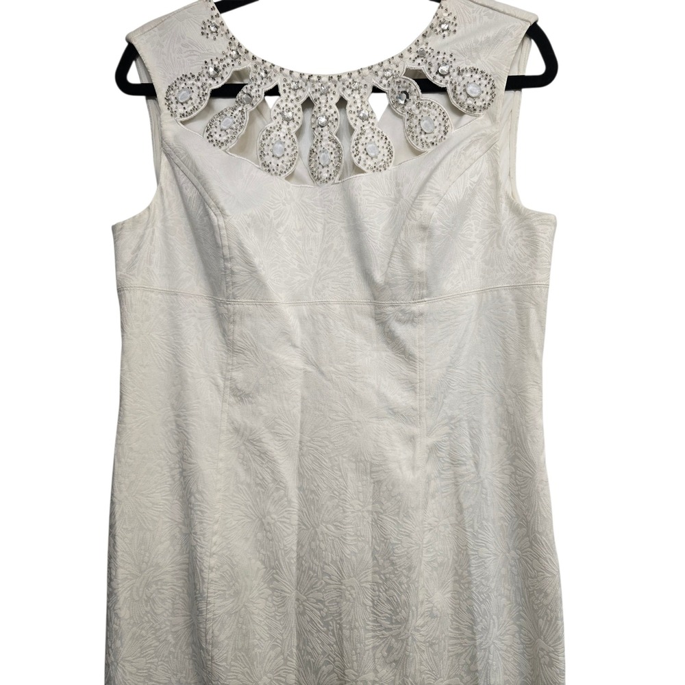 Adrianna Papell Beaded Cocktail Dress 12 Old Money Glam Art Deco Wedding Gatsby - Picture 6 of 10